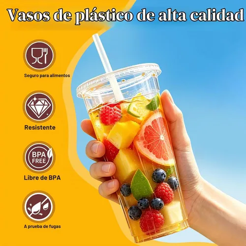 Vista 4 de Paquete de 50 tazas de café helado de plástico transparente de 24