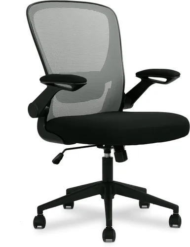 Vista 11 de Silla de oficina en casa, silla de escritorio ergonómica con soporte lumbar ajustable y reposabrazos abatibles, silla de computadora de malla