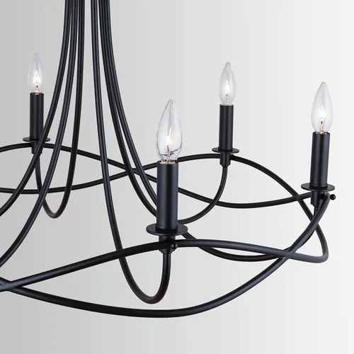 Vista 4 de Capital Lighting 431661MB Sonnet - Candelabro con marco de metal, 6 luces, 360 vatios totales, 22 pulgadas de alto x 30 pulgadas de ancho, negro mate