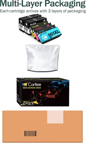 Vista 5 de Cartlee Paquete de 5 cartuchos de tinta compatibles de repuesto para HP 950 951 950XL 951XL para OfficeJet Pro 8600 8610 8620 8615 8100 8625 8630