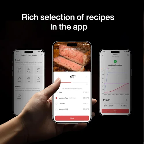 Vista 7 de Typhur Sync One - Termómetro inalámbrico inteligente para carne: base independiente con pantalla LCD, rango ilimitado de WiFi y Bluetooth