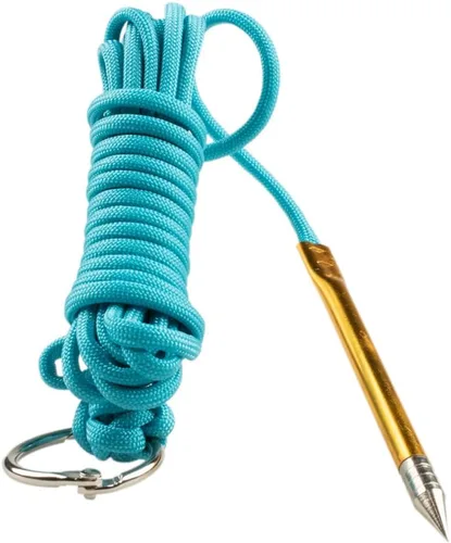 Vista 4 de Ensartador/Porta-pescados Paracord de 10 Pies 550lb con Aguja de Enhebrado de Metal y Anillo Partido de 1 Pulgada
