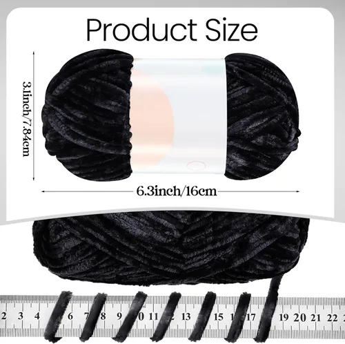 Vista 2 de Xinnun 12 madejas 1116 yardas hilo de felpilla de terciopelo suave grueso de felpa a granel para crochet tejer manta manualidades DIY tejido, 6mm