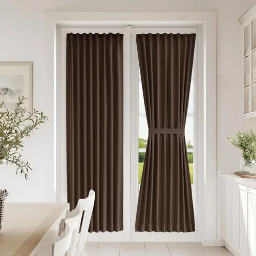 Vista 132 de Vatge Cortinas laterales autoadhesivas para puertas de cristal, sin taladro, extraíble, panel de filtrado de luz, 1 panel, 12 pulgadas de ancho x 60