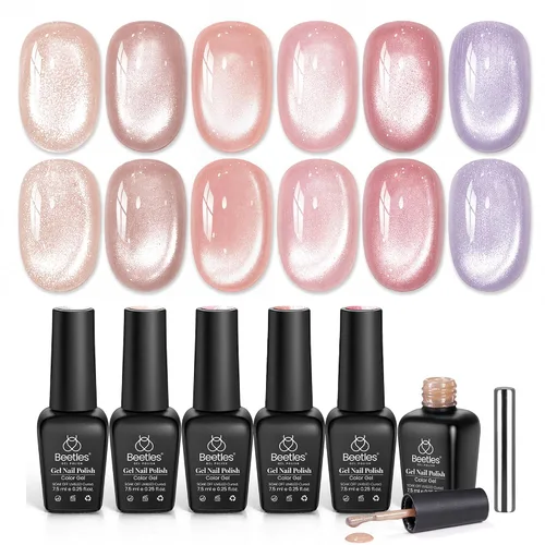 Vista 14 de beetles - Juego de esmaltes en gel color borgoña – Berry Merlot 6, ciruela, cereza, moca, rojo, otoño-invierno, morado oscuro, vino púrpura oscuro