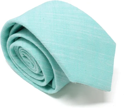 Vista 26 de Corbata delgada de algodón cambray para hombre, estilo desgastado texturizado - 2 1/2 pulgadas de ancho