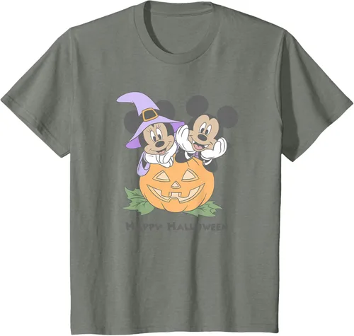 Vista 68 de Disney Mickey and Friends Halloween Pumpkin Mickey & Minnie Camiseta Blanco