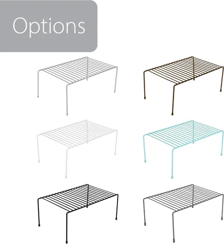 Vista 6 de Smart Design Estante de almacenamiento para gabinete, juego de 6, mediano, 8.5 x 13.25 pulgadas, pies antideslizantes, marco de metal de acero