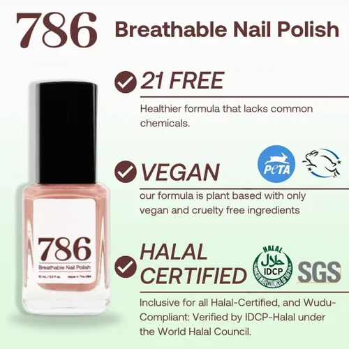Vista 5 de 786 Cosmetics - Juego de 4 piezas: esmalte de uñas transpirable, vegano, libre de crueldad, saludable, halal, de secado rápido