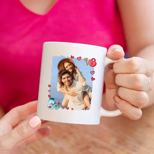 Vista 2 de A True Love Story Never Ever Taza, regalos de boda, regalos de pareja con foto personalizada para él y ella, taza de café con imagen de pareja, taza