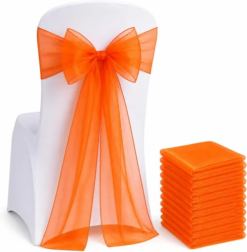 Vista 11 de Juego de 10 lazos para sillas con lazos para atar en la parte trasera, artículos decorativos para bodas, recepciones, eventos, banquetes, sillas