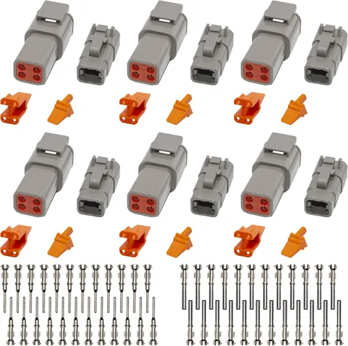 Vista 10 de Deutsch DTM - Conectores de 2 pines, 6 juegos, conectores de cable eléctrico impermeables con contactos estampados y enchufe de sello para camiones