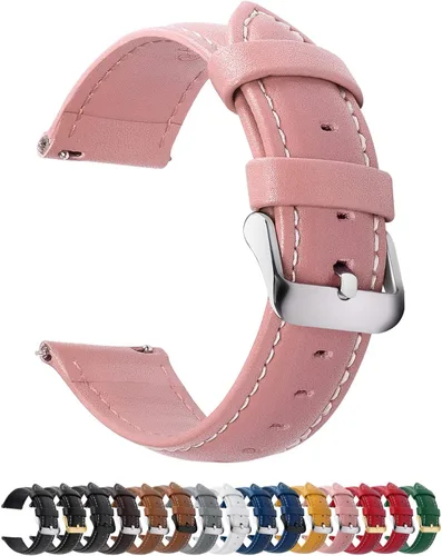 Vista 22 de Fullmosa Correa de reloj de piel de liberación rápida para hombres y mujeres, correas de repuesto de ancho 0.472 in, 0.551 in, 0.630 in, 0.709 in