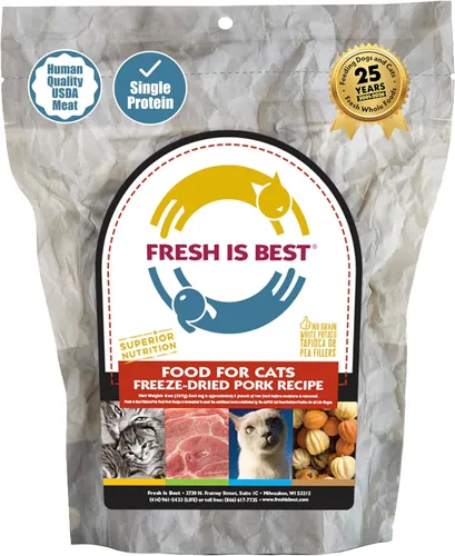 Vista 11 de Fresh Is Best Alimento liofilizado de carne de res para gatos, alimento crudo para gatos y felinos adultos, carne de res liofilizada con alto