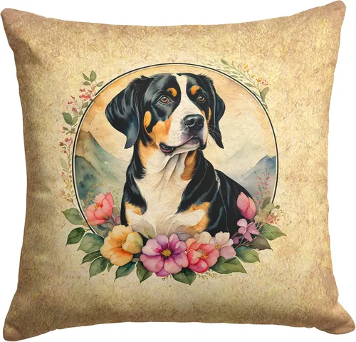 Vista 13 de Caroline's Treasures DAC2072PW1414 Affenpinscher and Flowers - Almohada decorativa de tela, lavable a máquina, para interiores y exteriores