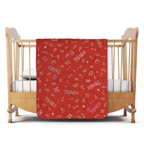Vista 20 de I See Me! Manta Sherpa personalizada – Poliéster/Sherpa – 50 x 60 pulgadas – Rojo – Impresión de letras – Apellido de la abuela y hasta 20 nombres