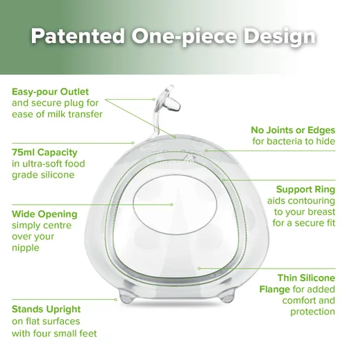 Vista 4 de haakaa Ladybug Colector de Leche Materna de Silicona - Copas Protectoras para Lactancia, Protege Pezones Doloridos, Extra Suave y Reutilizable