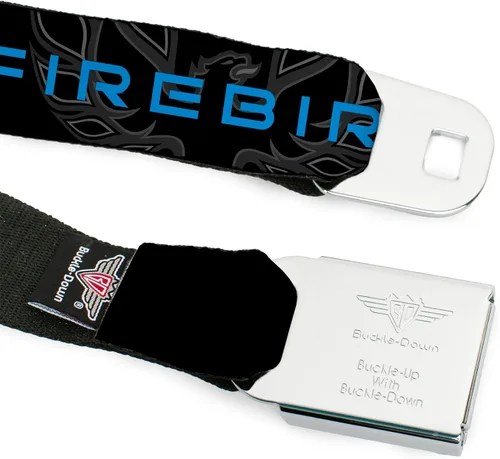 Vista 9 de Buckle-Down Cinturón de seguridad Pontiac FIREBIRDLogo NegroGrisesAzules - 1.0" Ancho - 20-36 pulgadas de largo