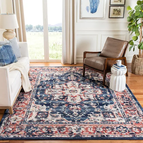 Vista 15 de SAFAVIEH - Alfombra decorativa de la colección Charleston, 2 pies x 4 pies, marfil y azul marino, diseño tradicional, ideal para áreas de alto