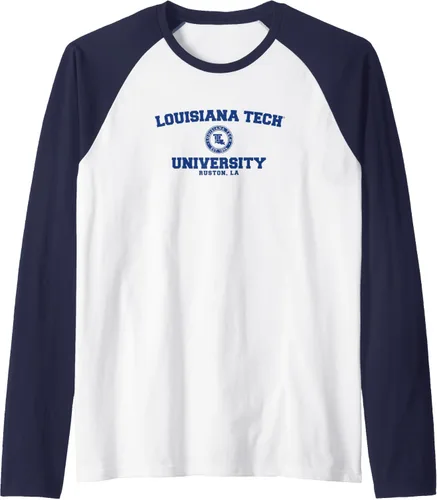 Vista 6 de Louisiana Tech Bulldogs Circle Logo Raglan Baseball Tee