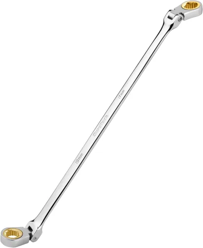 Vista 12 de DURATECH Llave de trinquete extralarga de 8 * 9 mm con cabezal flexible antideslizante, métrica, acero CR-V Acero CR-V