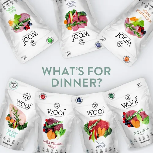 Vista 8 de The New Zealand Natural Pet Food Co Woof Alimento Liofilizado para Perros - Venado Salvaje, Alto en Proteínas, Complemento Alimenticio y Golosinas