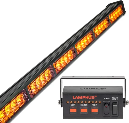 Vista 19 de lamphus SolarBlast sbls64 29" 24 W LED Advertencia Tráfico de Emergencia Advisor – Barra de luz ámbar azul, Azul