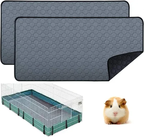 Vista 10 de Revestimientos para jaula de cobayas - Almohadillas lavables para orina de conejillo de indias, impermeables, reutilizables y antideslizantes, ropa