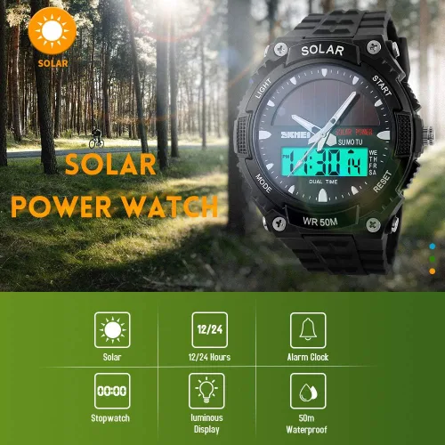 Vista 2 de SKMEI Reloj deportivo digital para hombre, ultrafino, grande, impermeable, con cronómetro, temporizador de cuenta regresiva, función de alarma, luz