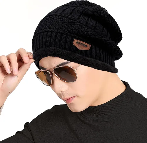 Vista 53 de Loritta Gorro de invierno cálido de punto grueso y holgado para hombre