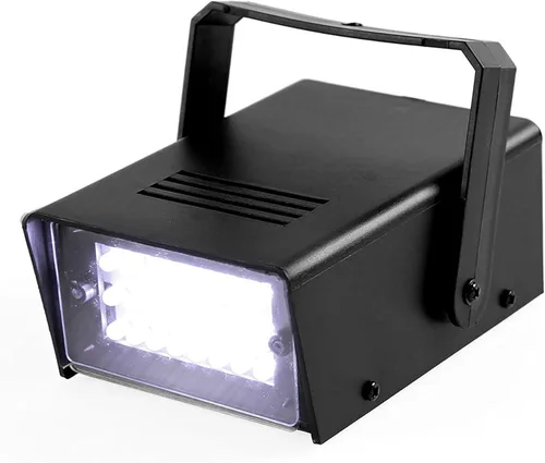Vista 14 de ENUOLI Mini luz estroboscópica LED de color blanco con 24 LED superbrillantes de control de velocidad variable para clubes de Navidad, efecto