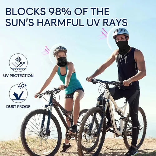 Vista 3 de gelbesty Paquete de 2 polainas refrescantes para el cuello, cubierta facial para todo tipo de clima para hombres y mujeres, bandana facial