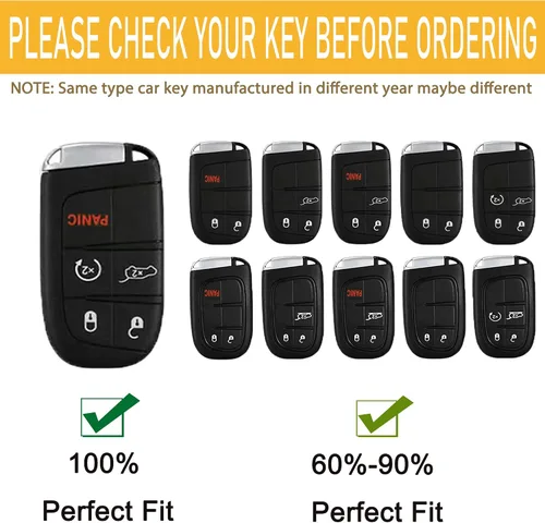 Vista 2 de Funda para llavero Dodge Challenger - 3, 4, 5 botones, protector de llavero de TPU suave