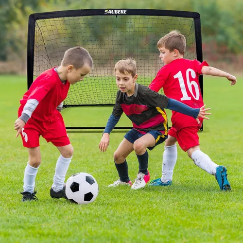 Vista 7 de 6x4 ft Kids Soccer Goals for Backyard Set of 2- Portable Pop Up Soccer Net for Backyard for Kids Toddler Youth, Soccer Training Equipment+ Soccer