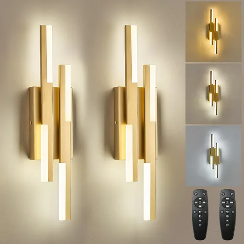 Vista 13 de Benkut - Aplique de pared LED moderno negro remoto para baño