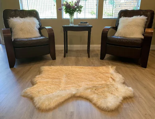 Vista 28 de LAMBZY Alfombra de pelo de oveja sintética, hipoalergénica, súper suave, sedosa para sala de estar, habitación de los niños, sofá