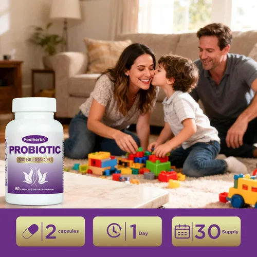 Vista 6 de Cápsulas de probióticos para mujeres, equilibrio de pH y intestino, 300 mil millones de UFC, 60 cápsulas vegetales con múltiples cepas y extracto