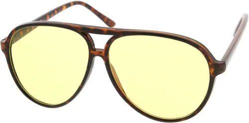 Vista 3 de zeroUV Gafas de sol estilo aviador con lente de bloqueo azul grande retro de 2.362 in