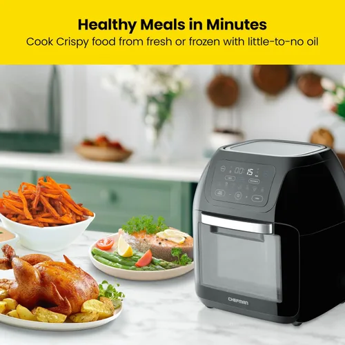 Vista 4 de CHEFMAN Freidora de aire multifuncional 10L+Freidora de aire dual 4.5QT Asador Deshidratador Horno de convección