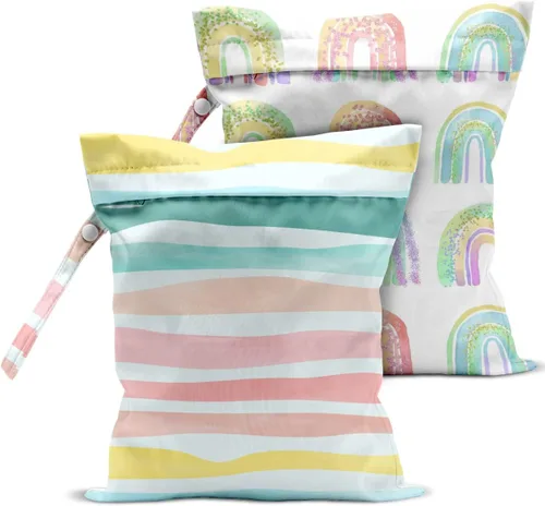 Vista 19 de 2 Piezas Bolsa Húmeda, Bolsa Impermeable Húmeda y Seca, Bolsa de Lavandería Pequeña, para Traje de Baño, Piscina, Viaje, Playa, Pañales, Ropa Sucia