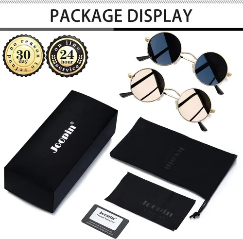 Vista 6 de Gafas de sol Joopin polarizadas, estilo Lennon, redondas, gafas de sol estilo hippy redondas para mujer y hombre