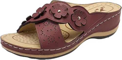 Vista 2 de Aayomet Sandalias de cuña para mujer, soporte de arco, cómodas, para caminar, estilo romano, casuales, de verano, con cremallera, correas