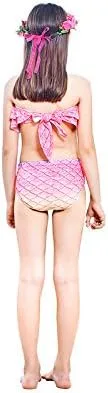 Vista 7 de Traje de baño de 5 piezas con colas de sirena para niñas, bikini (sin monoaleta)