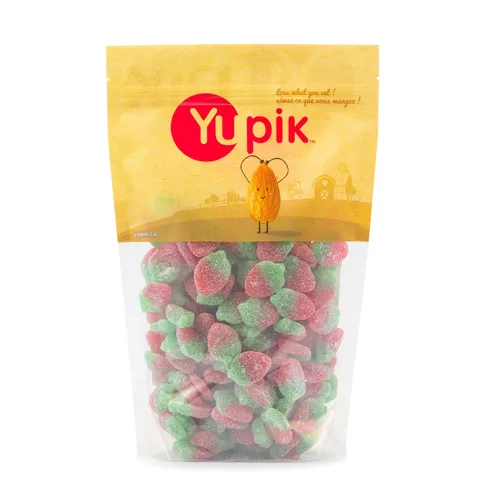 Vista 5 de Yupik Caramelos de cereza agria, 2.2 lb (35.2 oz), paquete de 6, bolas con sabor a cereza, dulces y ácidos, gomitas rojas masticables, dulces
