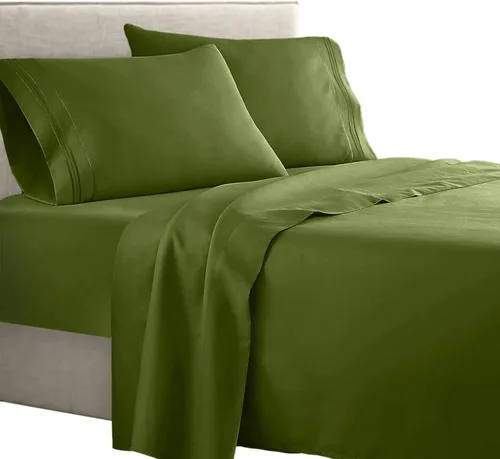 Vista 17 de Juego de sábanas para dormitorio de 4 piezas, colección 1500 Clara Clark.