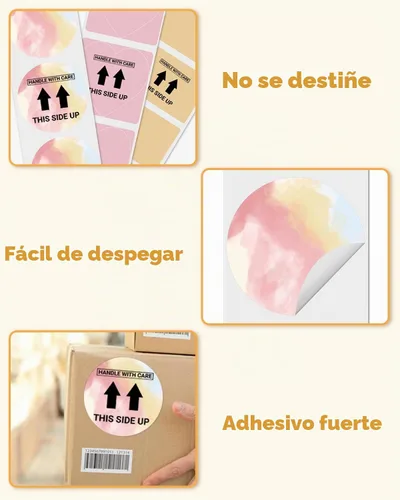 Vista 6 de Memoking 3” Color Circle Thermal Label, Self-Adhesive Round Sticker Label Gradiente