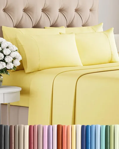 Vista 79 de Juego de sábanas Twin de 4 piezas - Cómodo, transpirable y refrescante - Juego de ropa de cama de lujo de hotel ultrasuave con bolsillos profundos