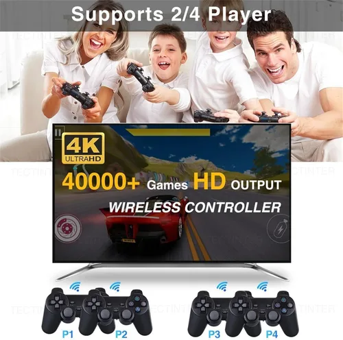 Vista 5 de G11 Pro Game Box 4K HD TV Game Stick Consola de videojuegos 256G incorporada 60000+ juegos retro, reproductor de juegos portátil inalámbrico