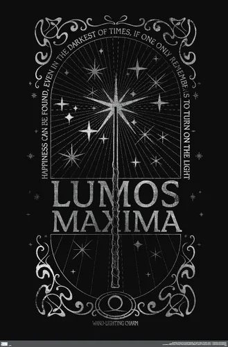 Vista 13 de Trends International The Wizarding World: Harry Potter - Póster de pared Lumos Maxima, 34 pulgadas de largo x 22.4 pulgadas, versión enmarcada