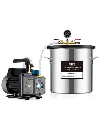 Vista 10 de OMT 5 Gal Vacuum Chamber & 3.5 CFM Pump Kit for Resin Degas, Blue Azul